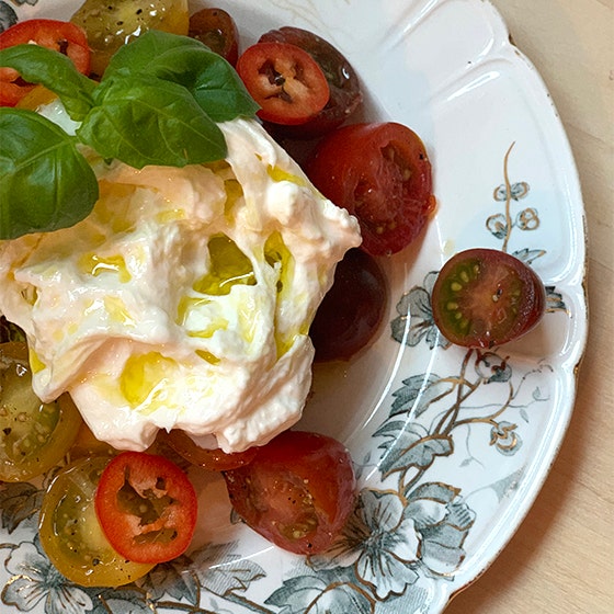 Burrata med tomater