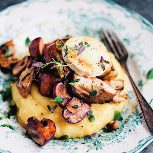 Krämig polenta med svamp & kronärtskocka