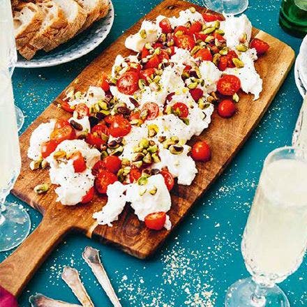 Burrata med pistaschnötter