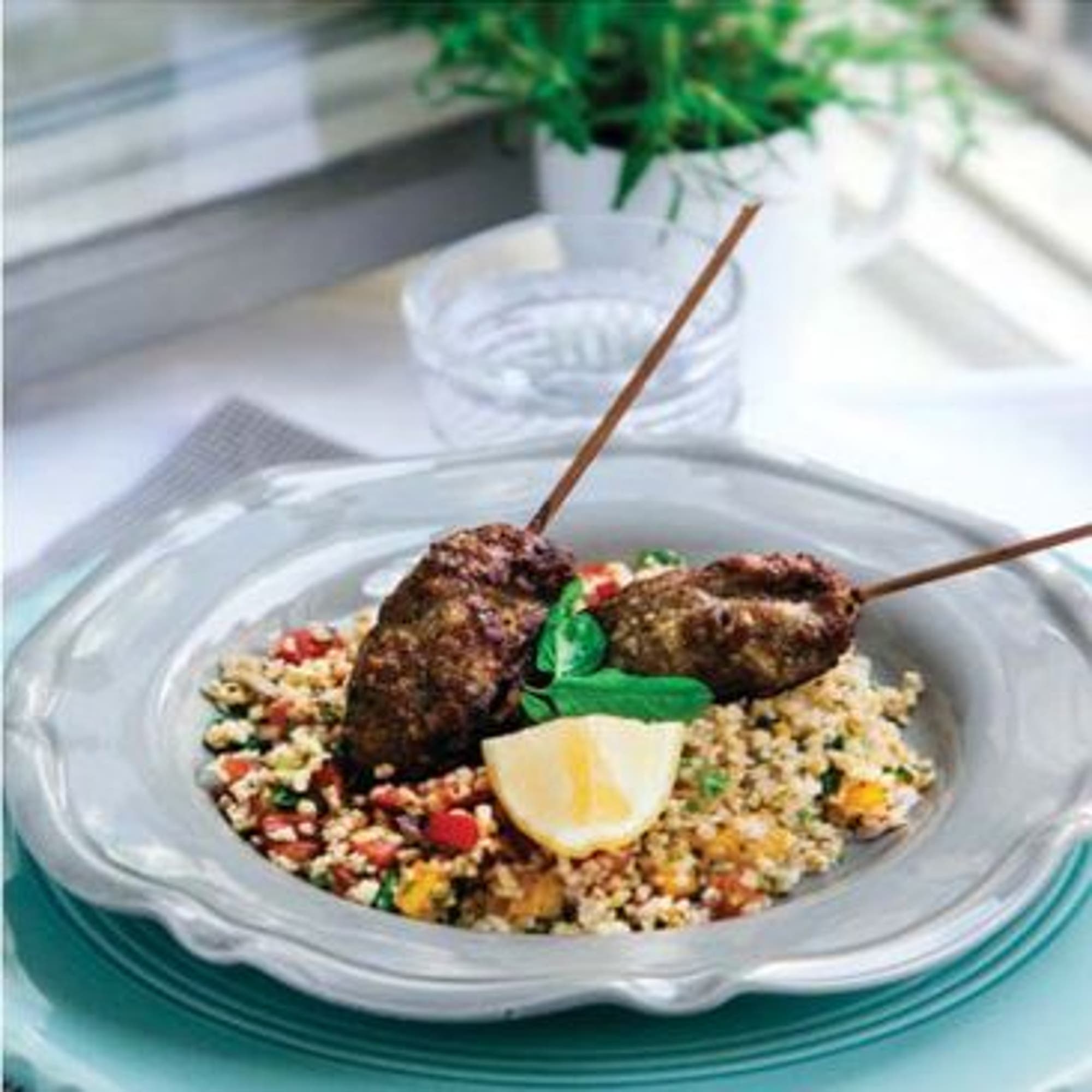 Lammfärsspett med tabbouleh