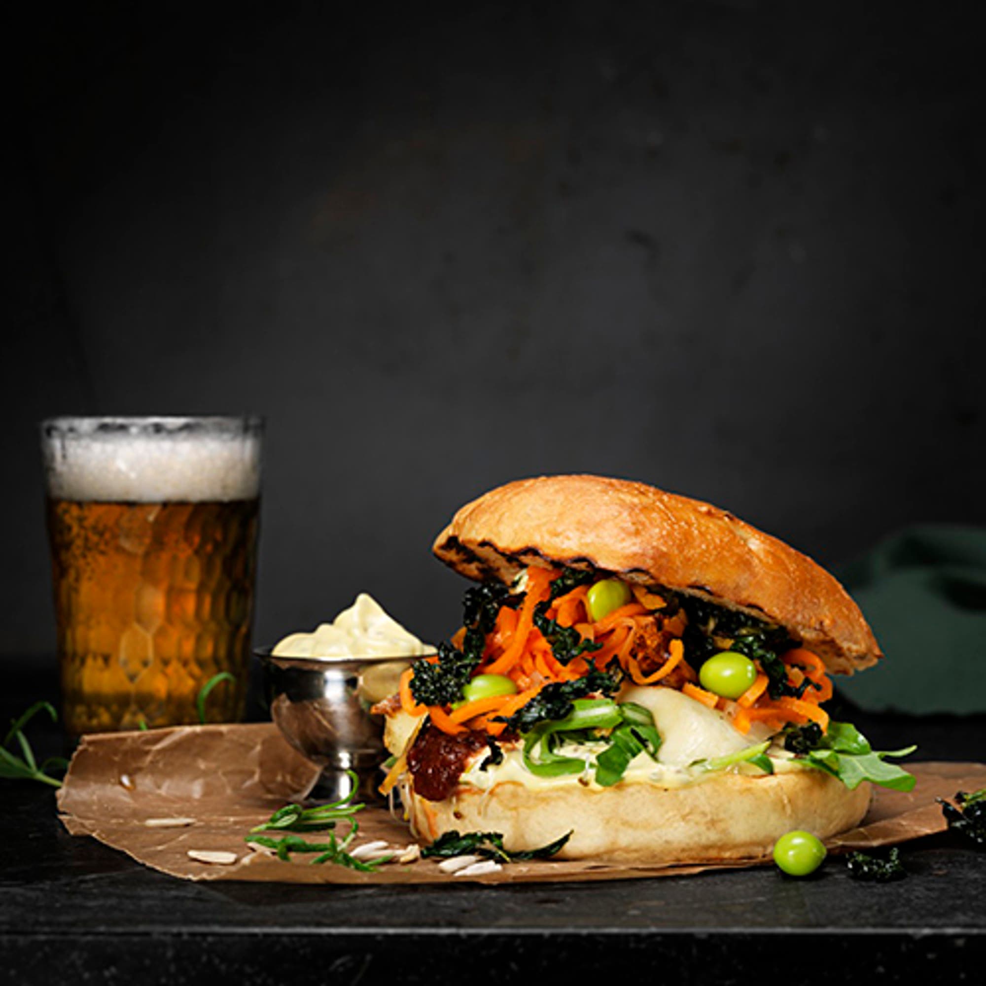 Vegetarisk mozzarellaburgare