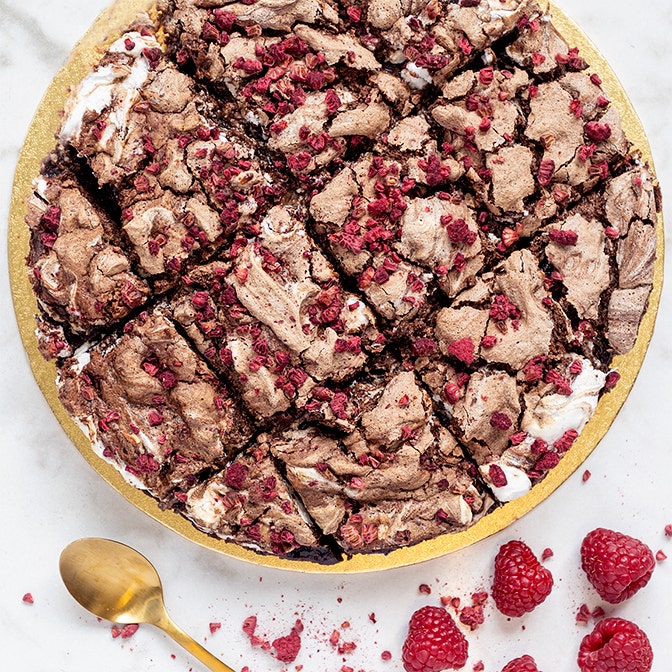 Kladdkaka med chokladmaräng