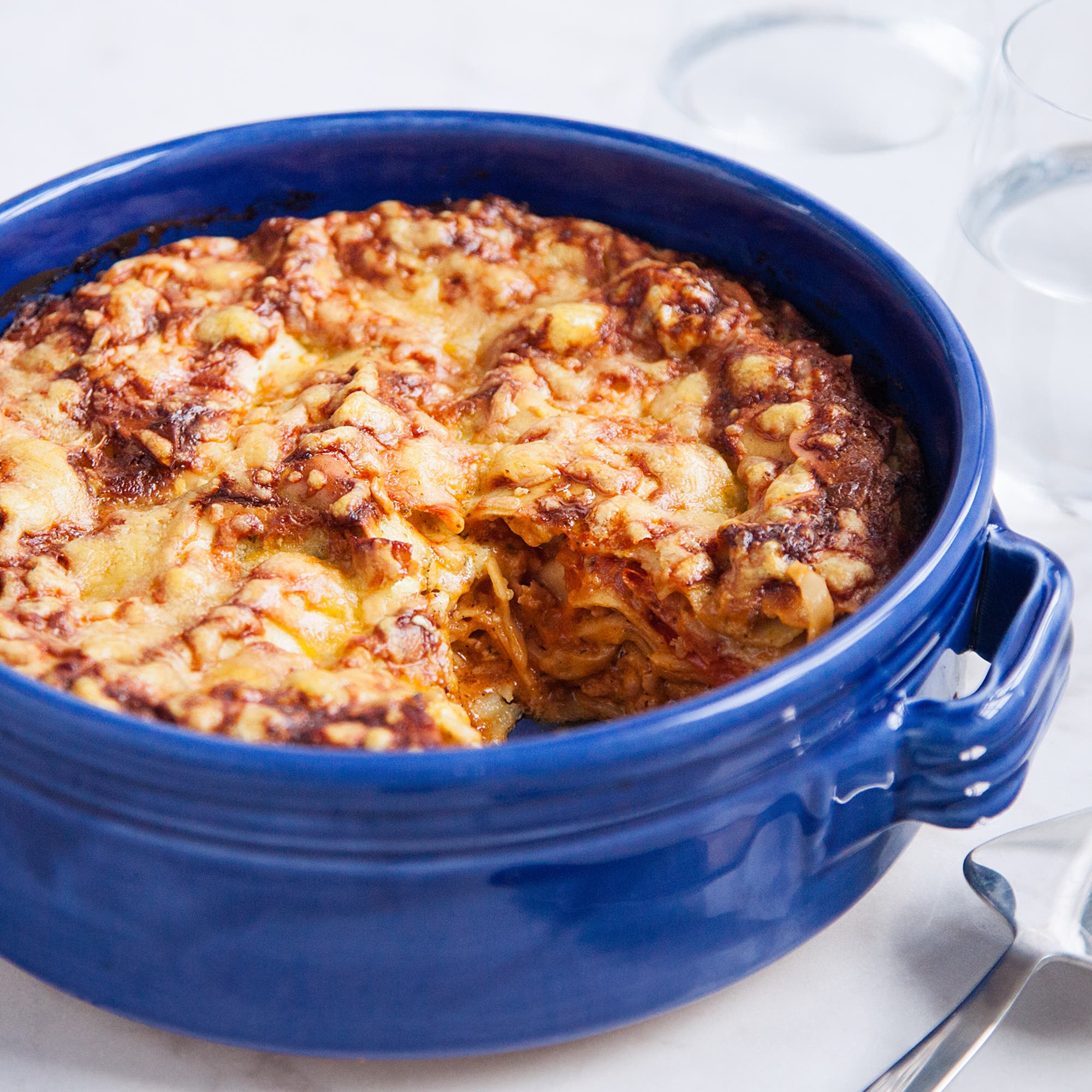 Italiensk kycklinglasagne med pesto