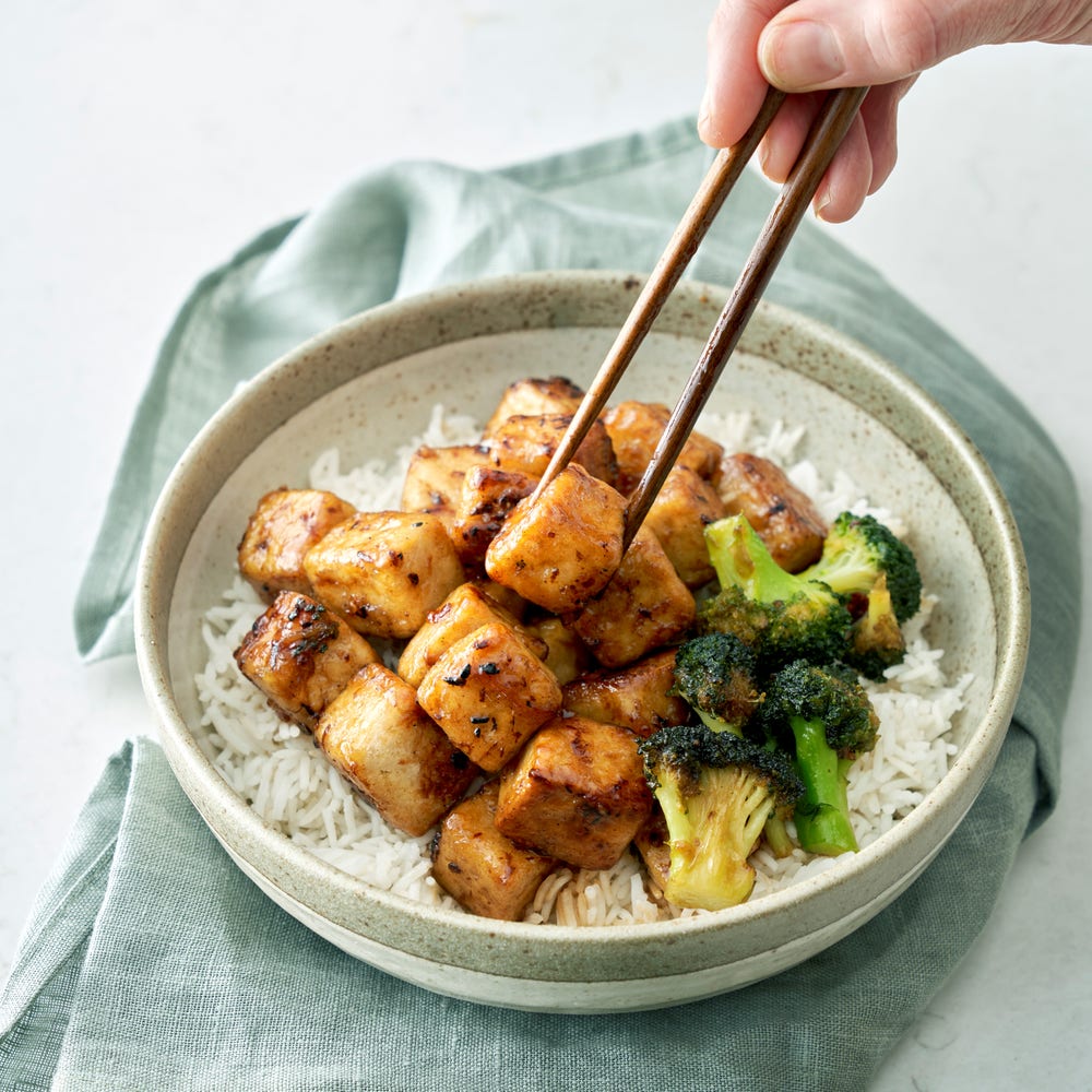 Sticky tofu med limeris