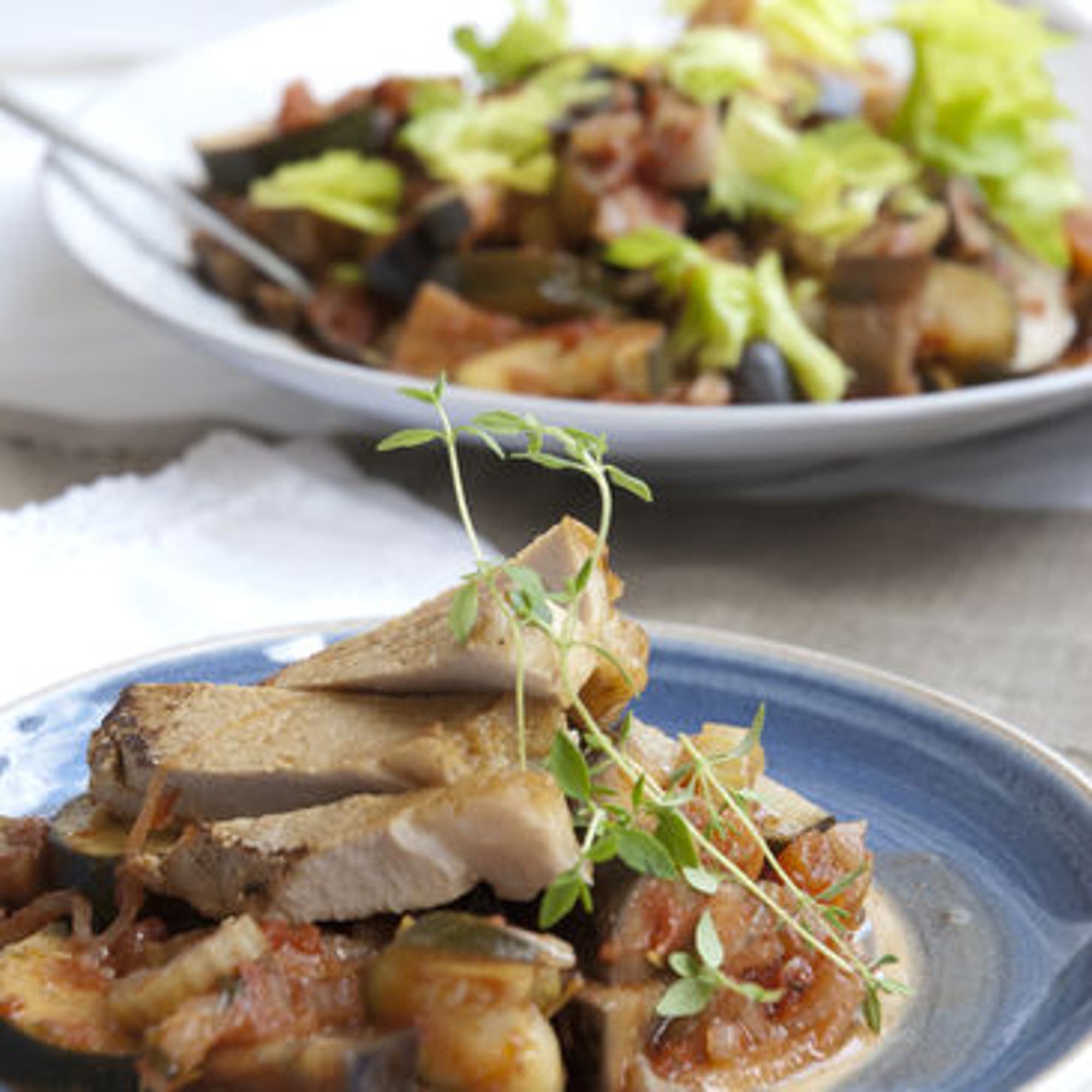 Citrusmarinerade fläskkotletter med rattaouille