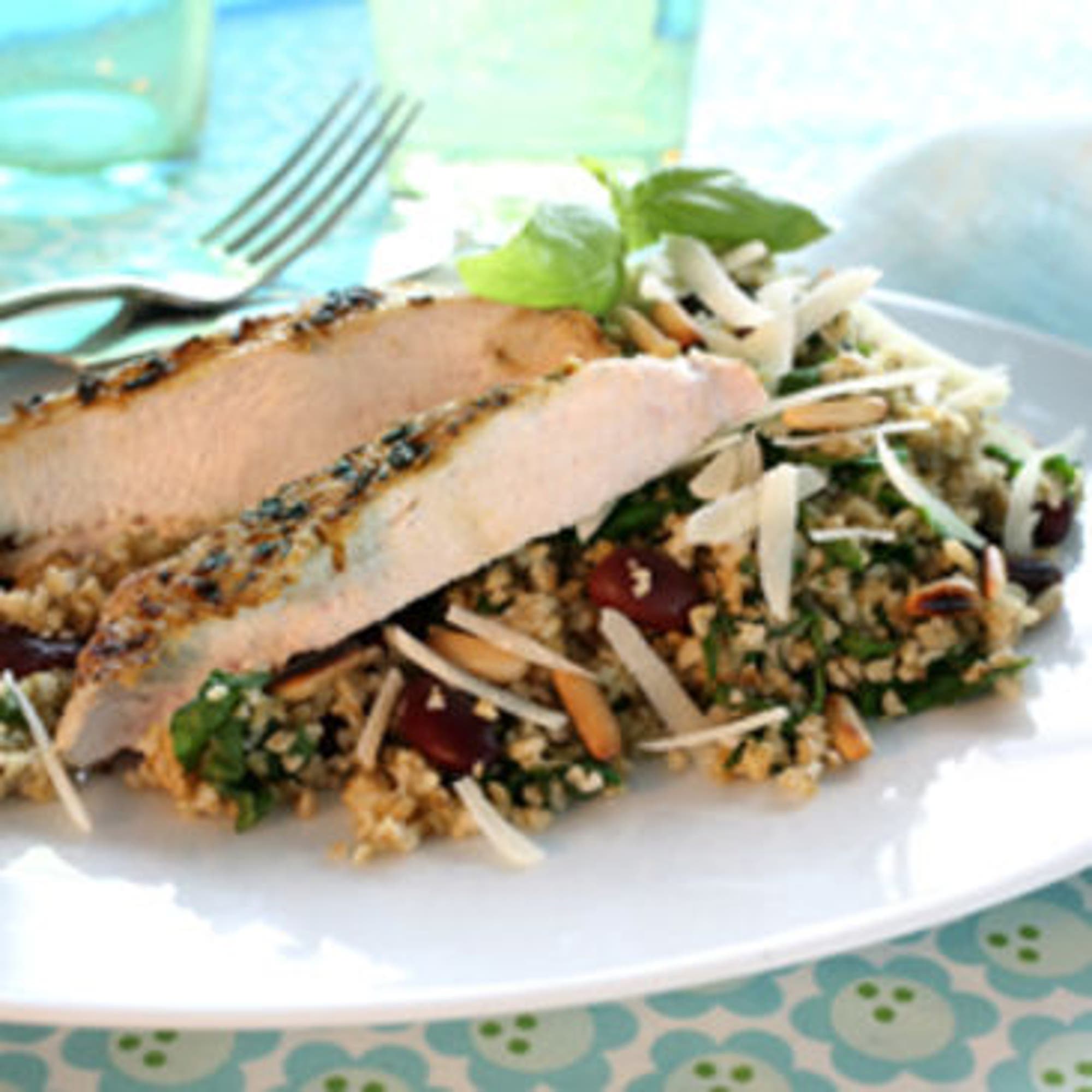 Varm bulgursallad med bladspenat
