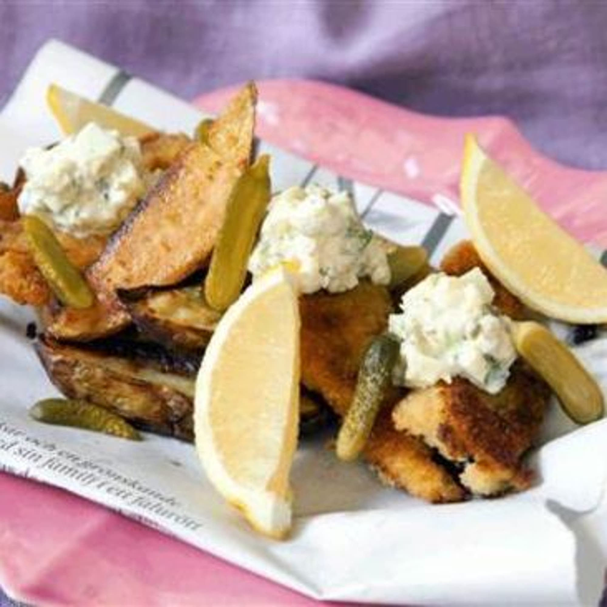 Fish´n ´chips med äppelröra