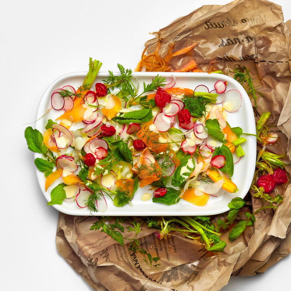 Primörsallad med Västerbottensdressing