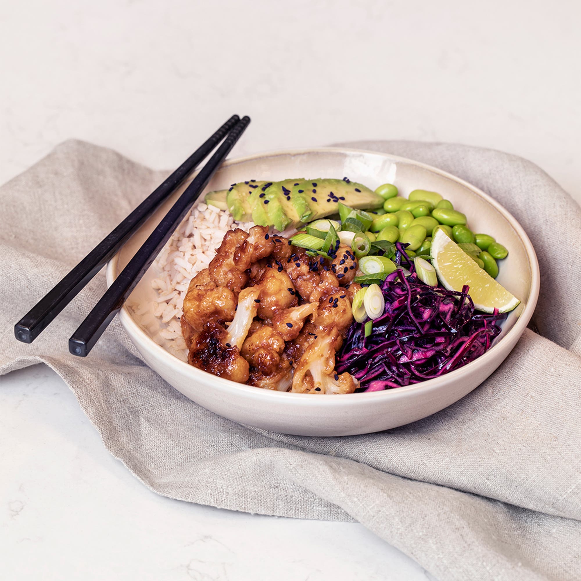 Bowl med blomkålsteriyaki