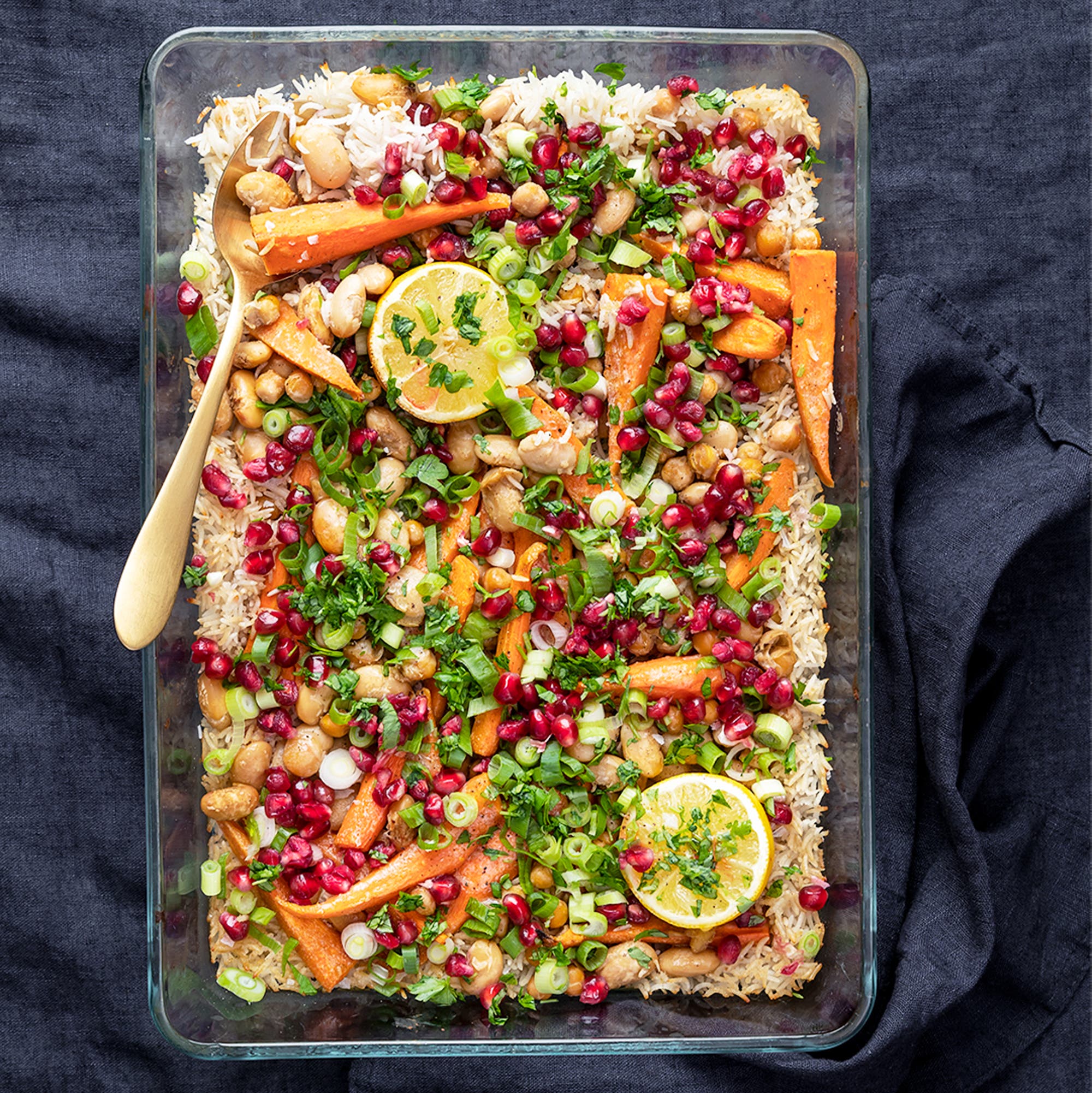 Tahini- och citrongrönsaker allt i ett