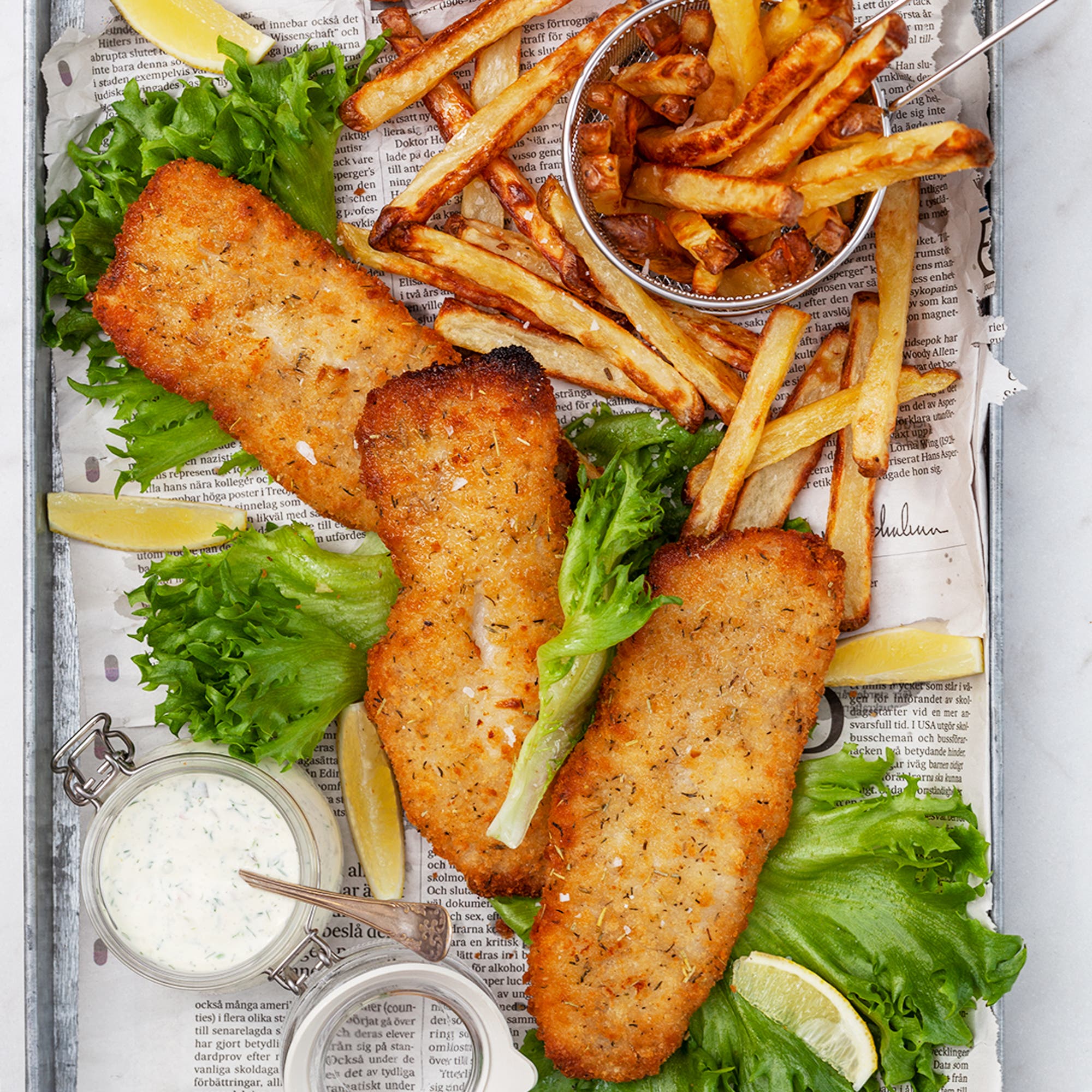 Snabblagad fish and chips