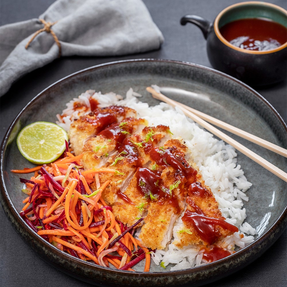 Tonkatsu på kyckling med kålsallad
