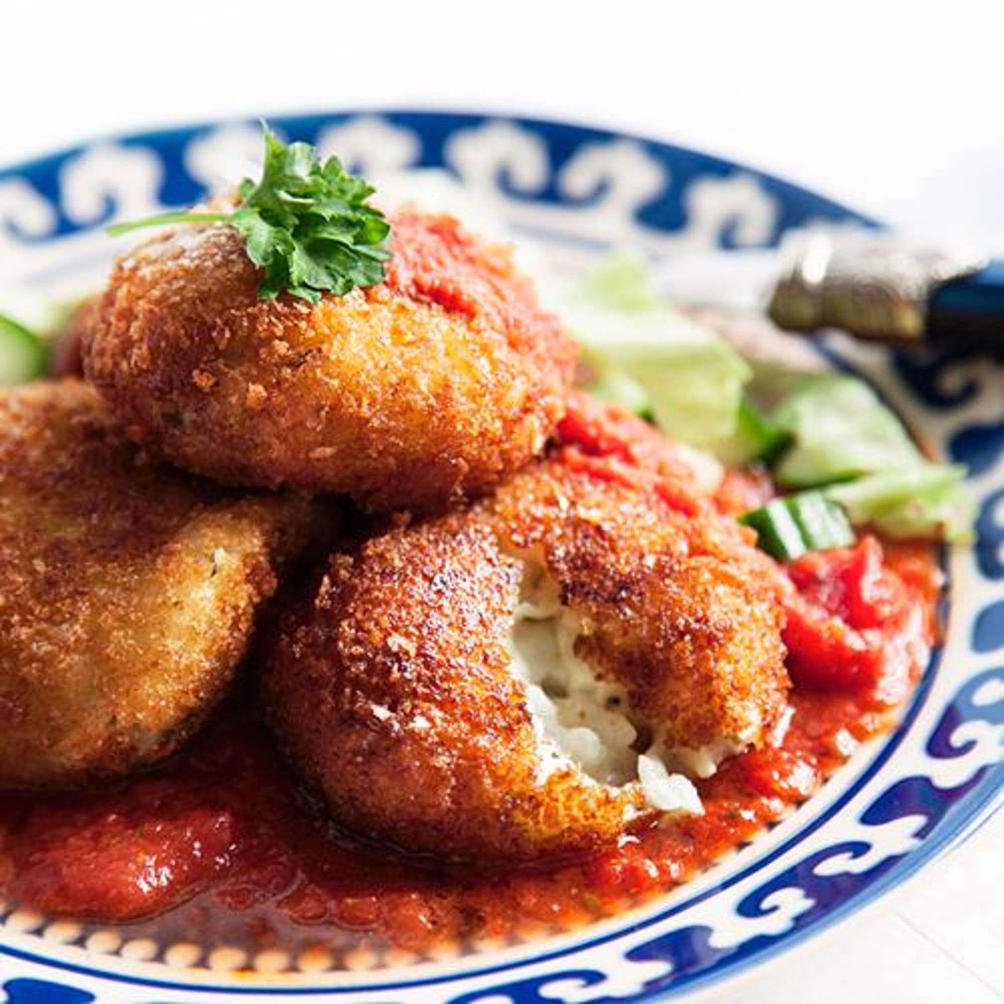 Sandras mozzarellafyllda risottobollar