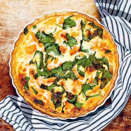 Glutenfri Lax- och spenatpaj