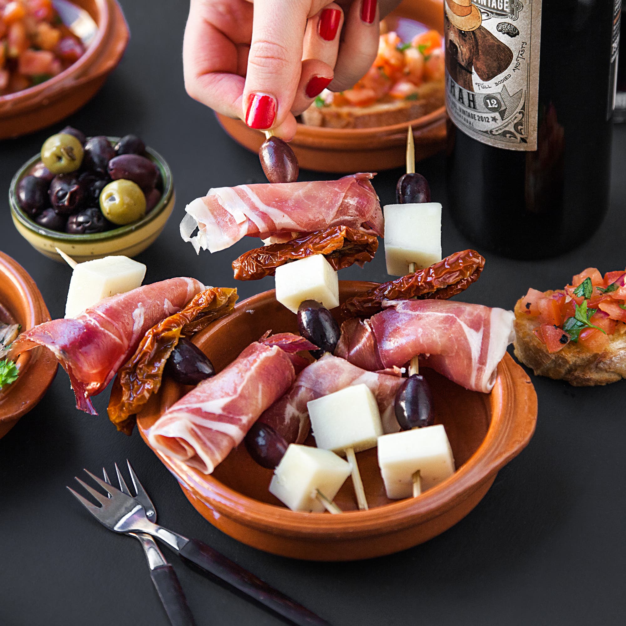 Tapasspett med parmaskinka