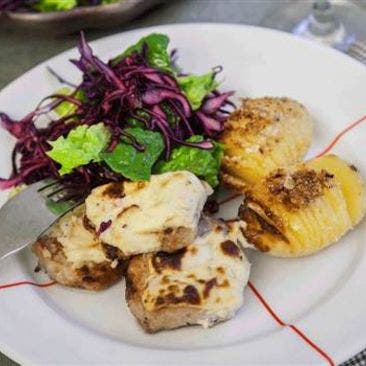 Hasselbackspotatis med festlig fläskfilé