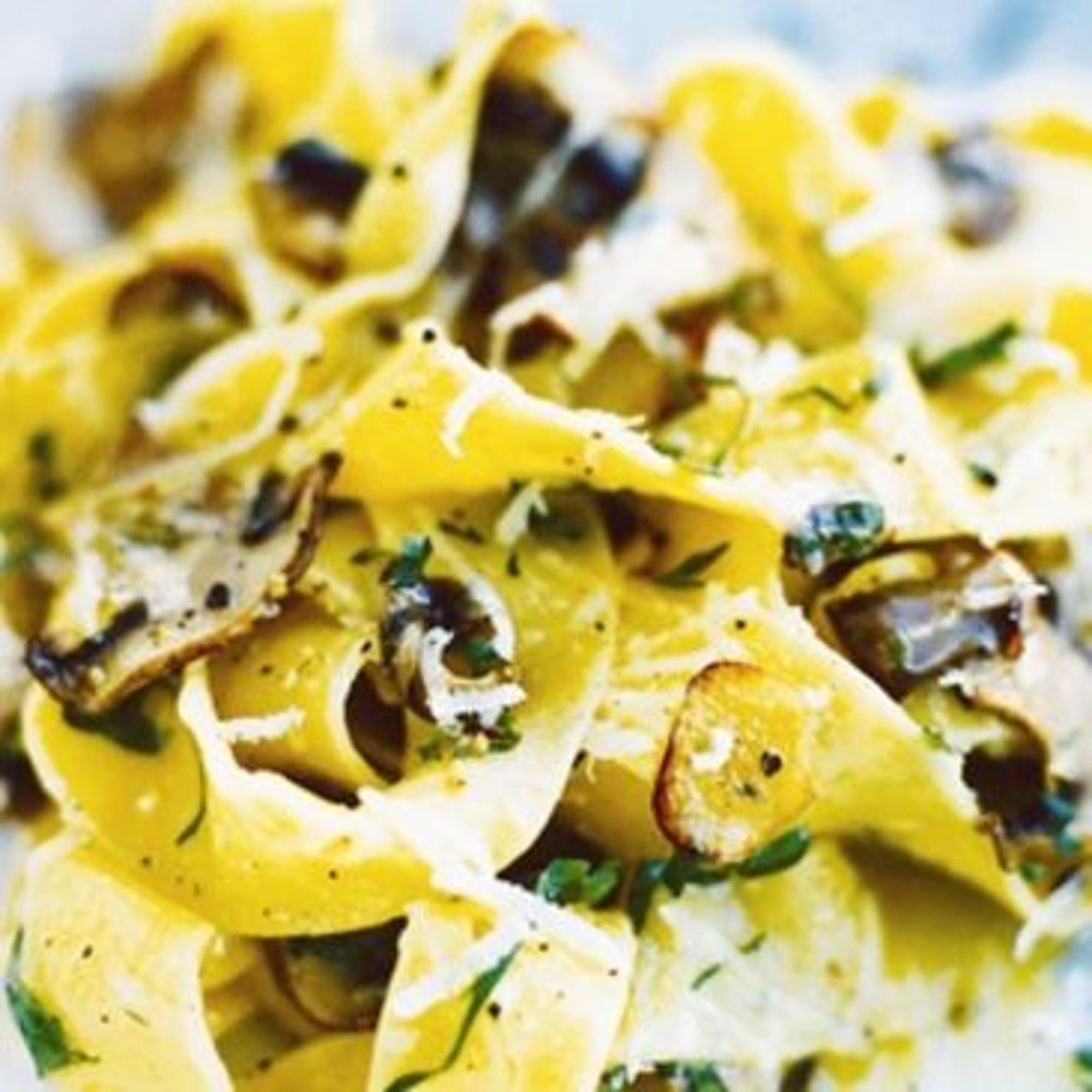 Pappardelle med champinjoner och tryffelolja