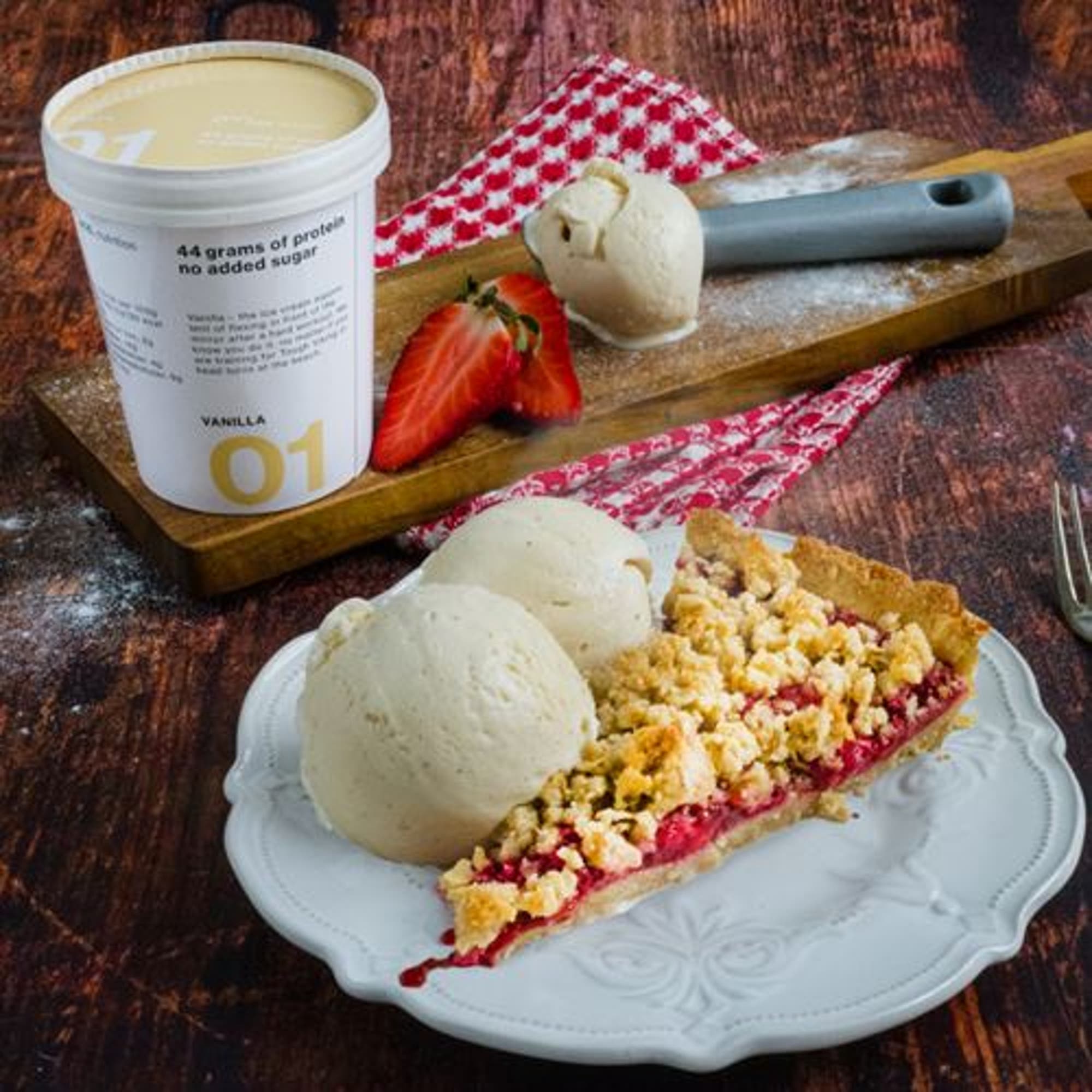 Glutenfri Hallon & jordgubbspaj