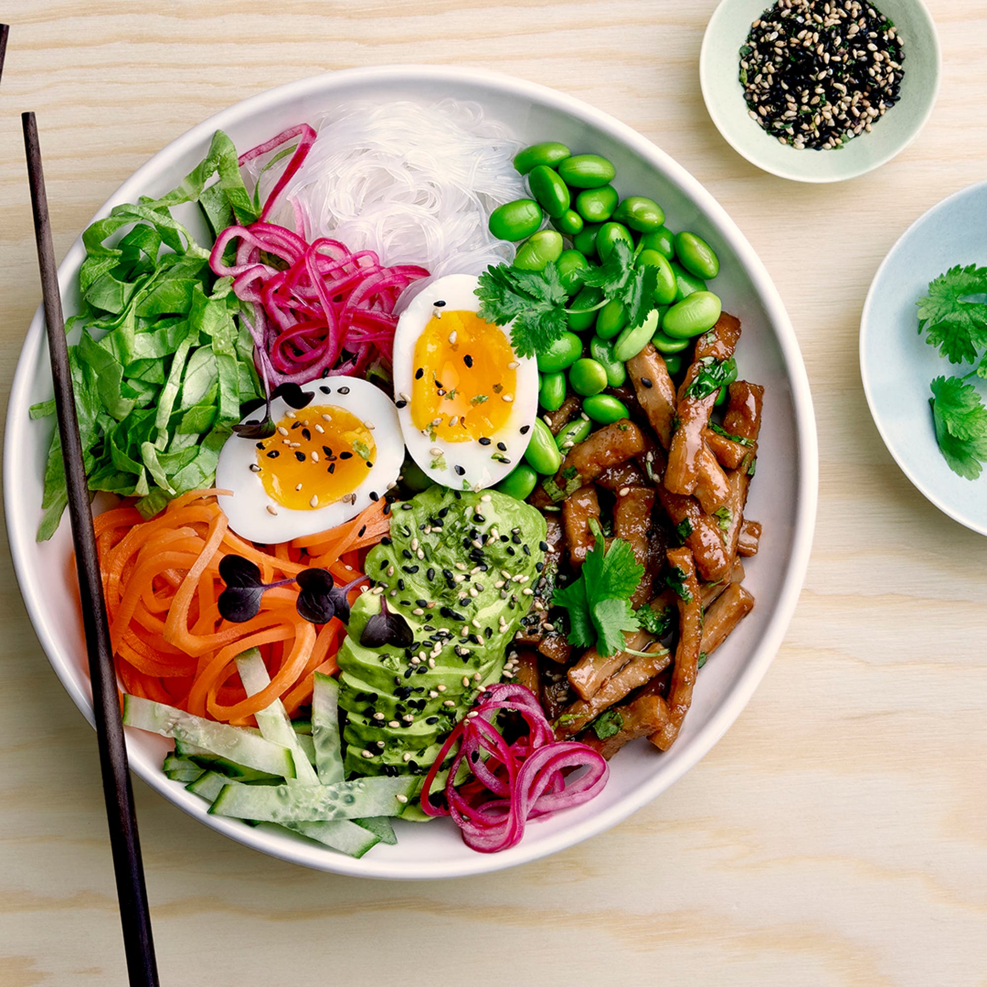 Teriyakibowl med glasnudlar