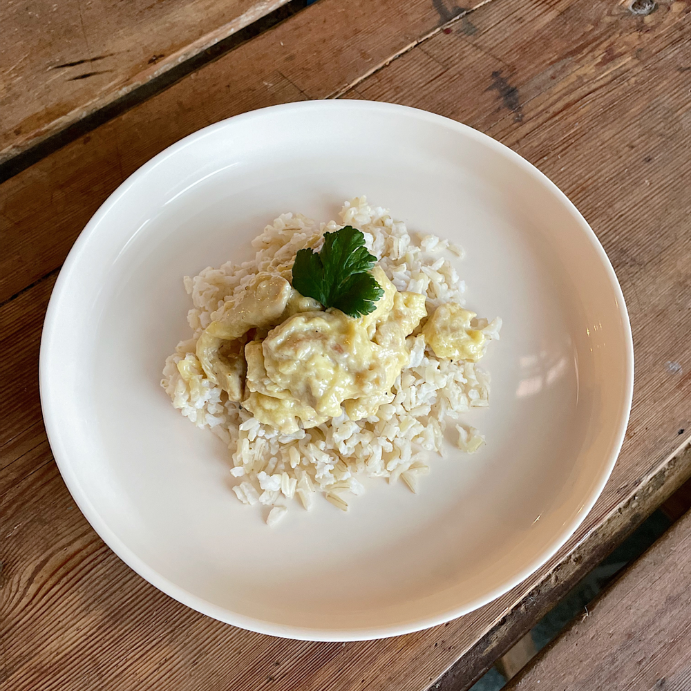 Krämig kycklinggryta med citron och grädde