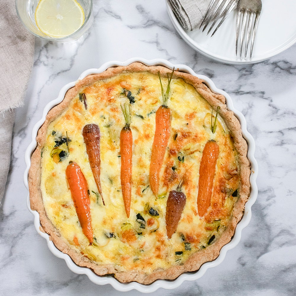 Vegetarisk paj med morötter och fetaost