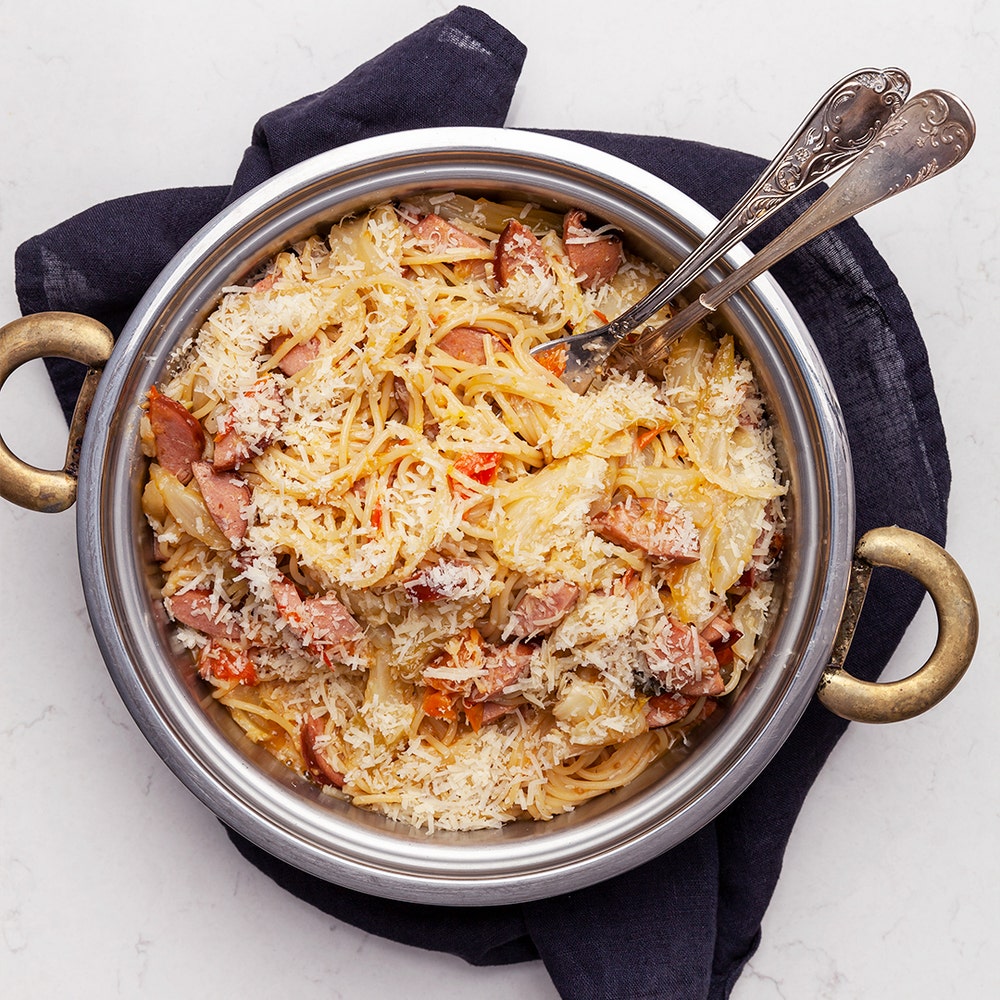 One pot pasta med chorizo
