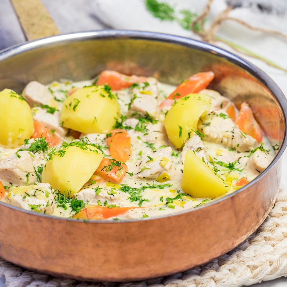 Dillkött på kalkon med rotfrukter