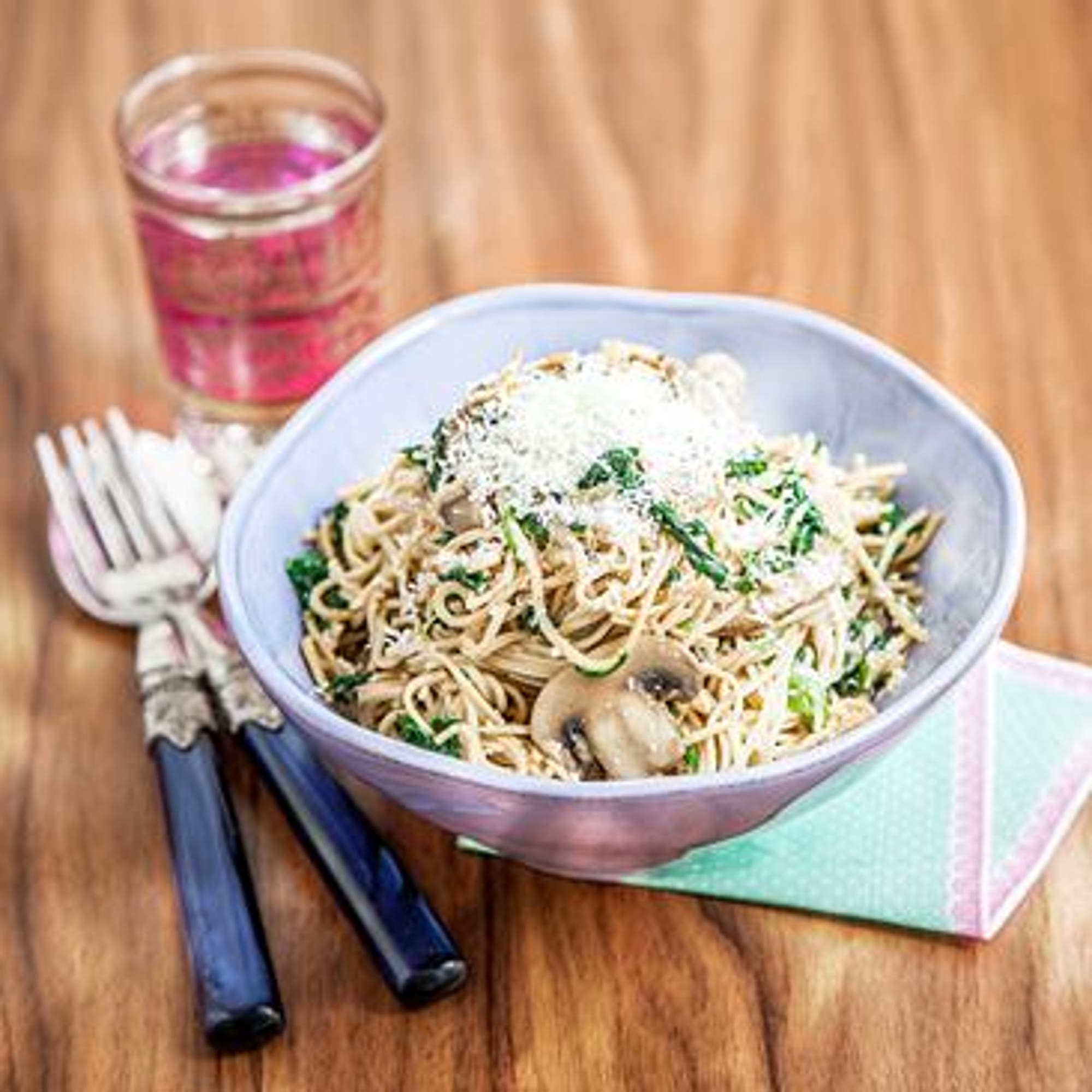 Spenatcarbonara med pasta