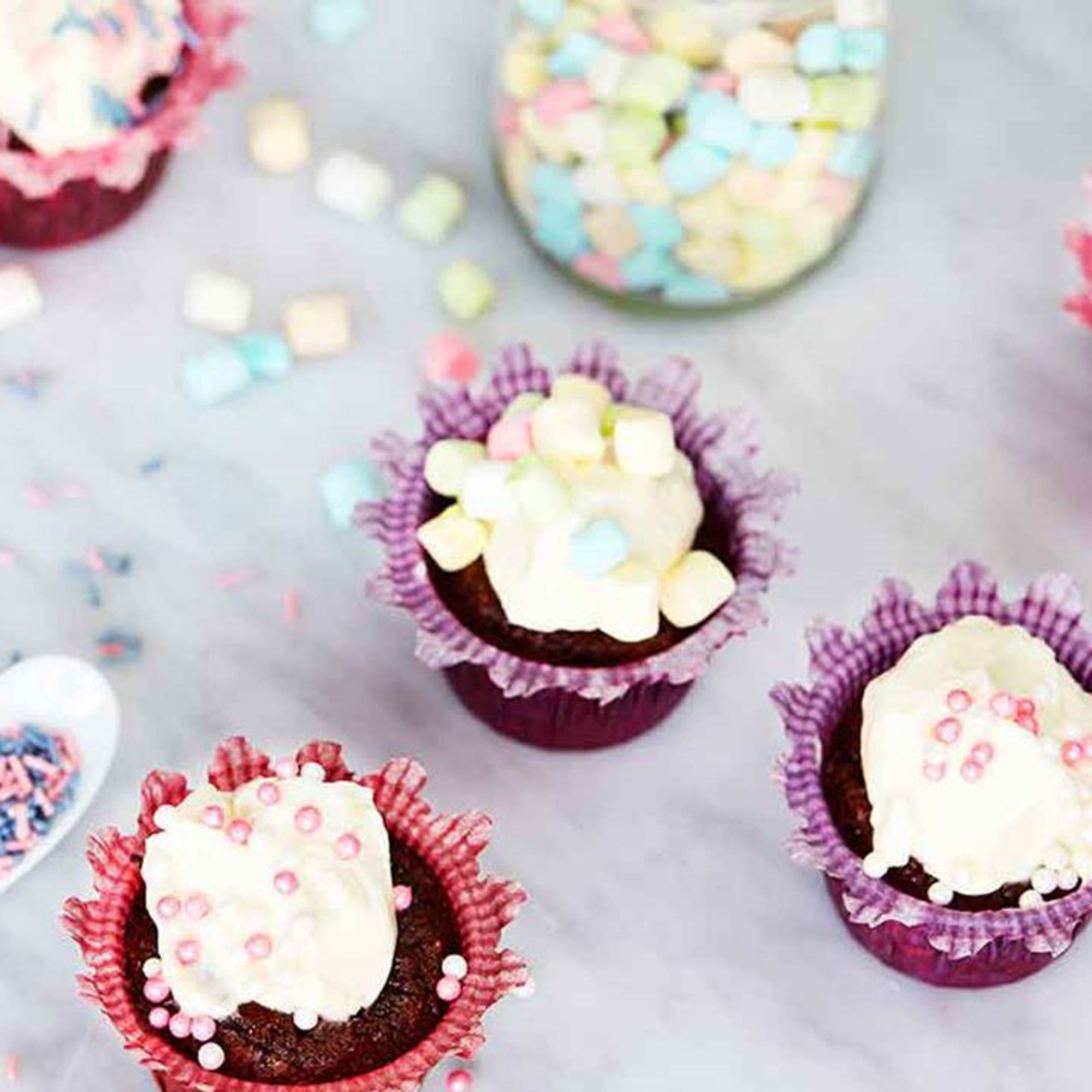 Chokladmuffins med frosting