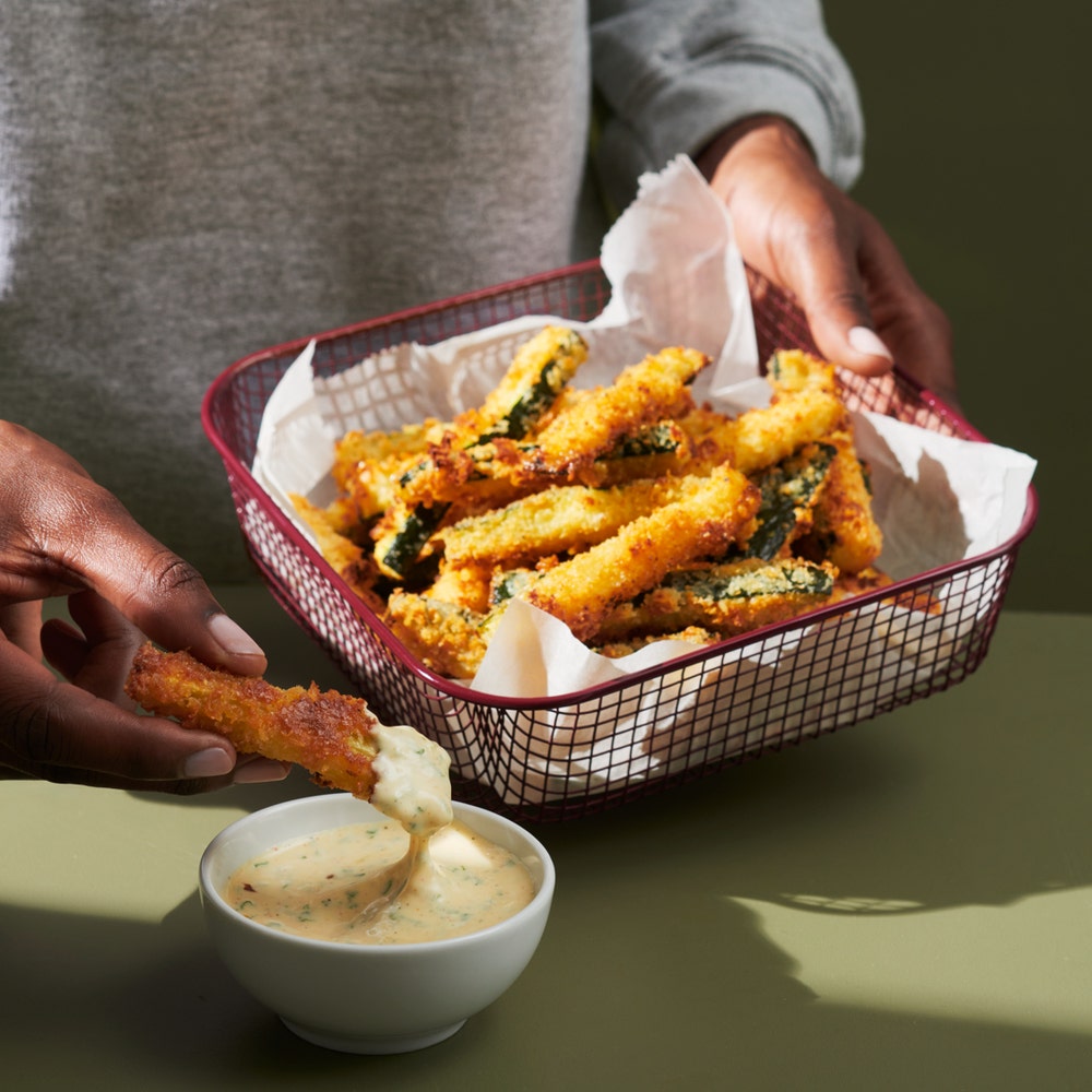 Zucchini fries med parmesan