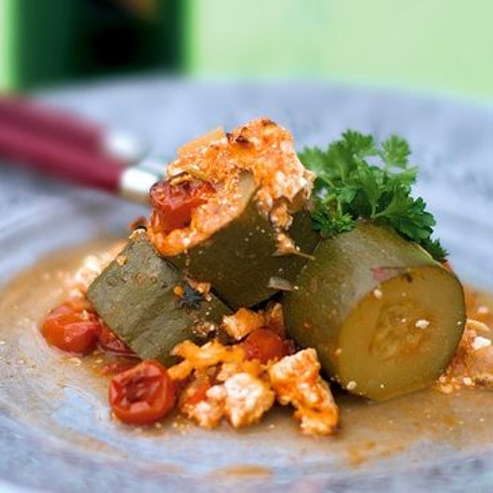 Zucchini och fetaost i ugn