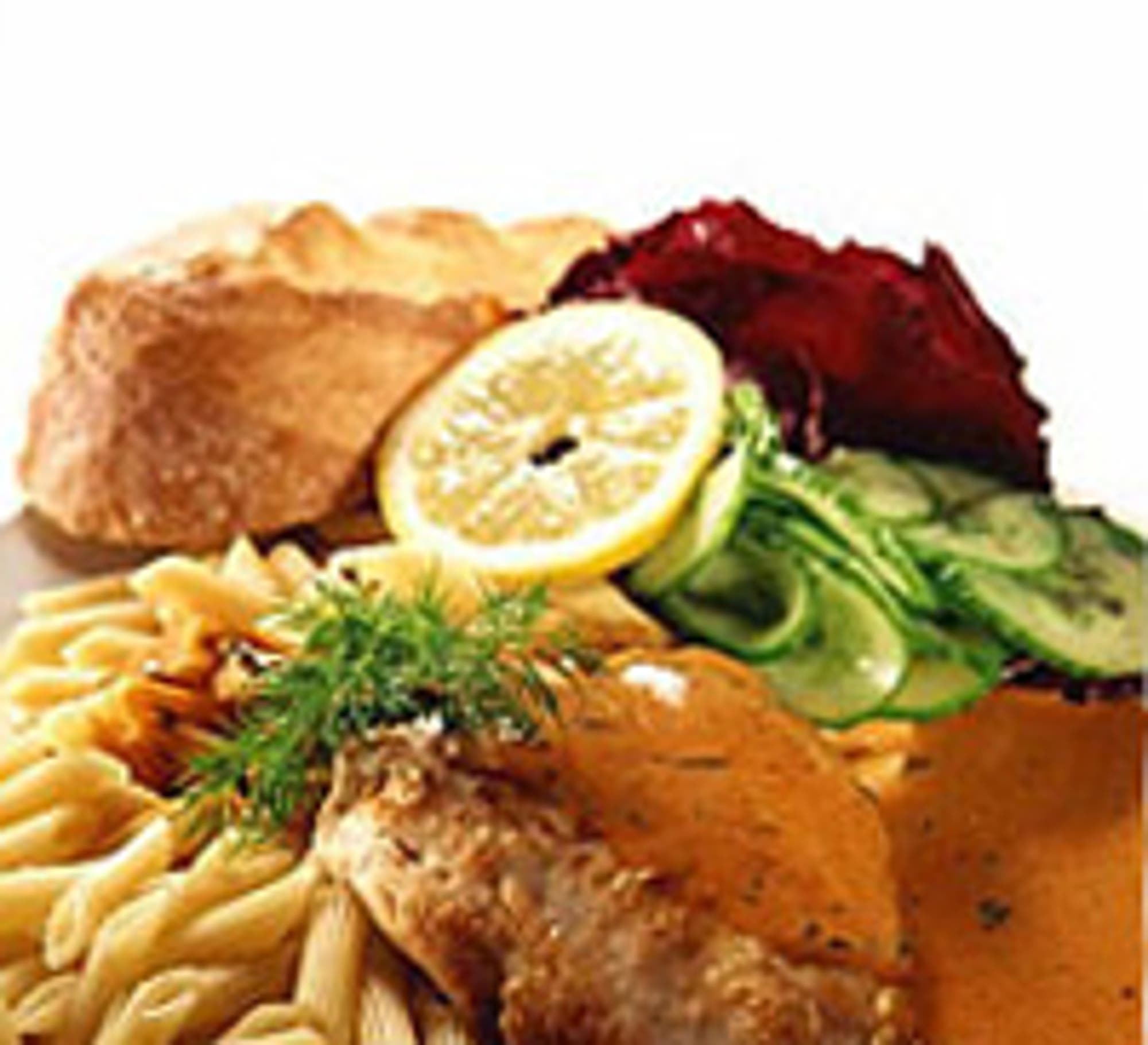 Pasta med kycklingschnitzel