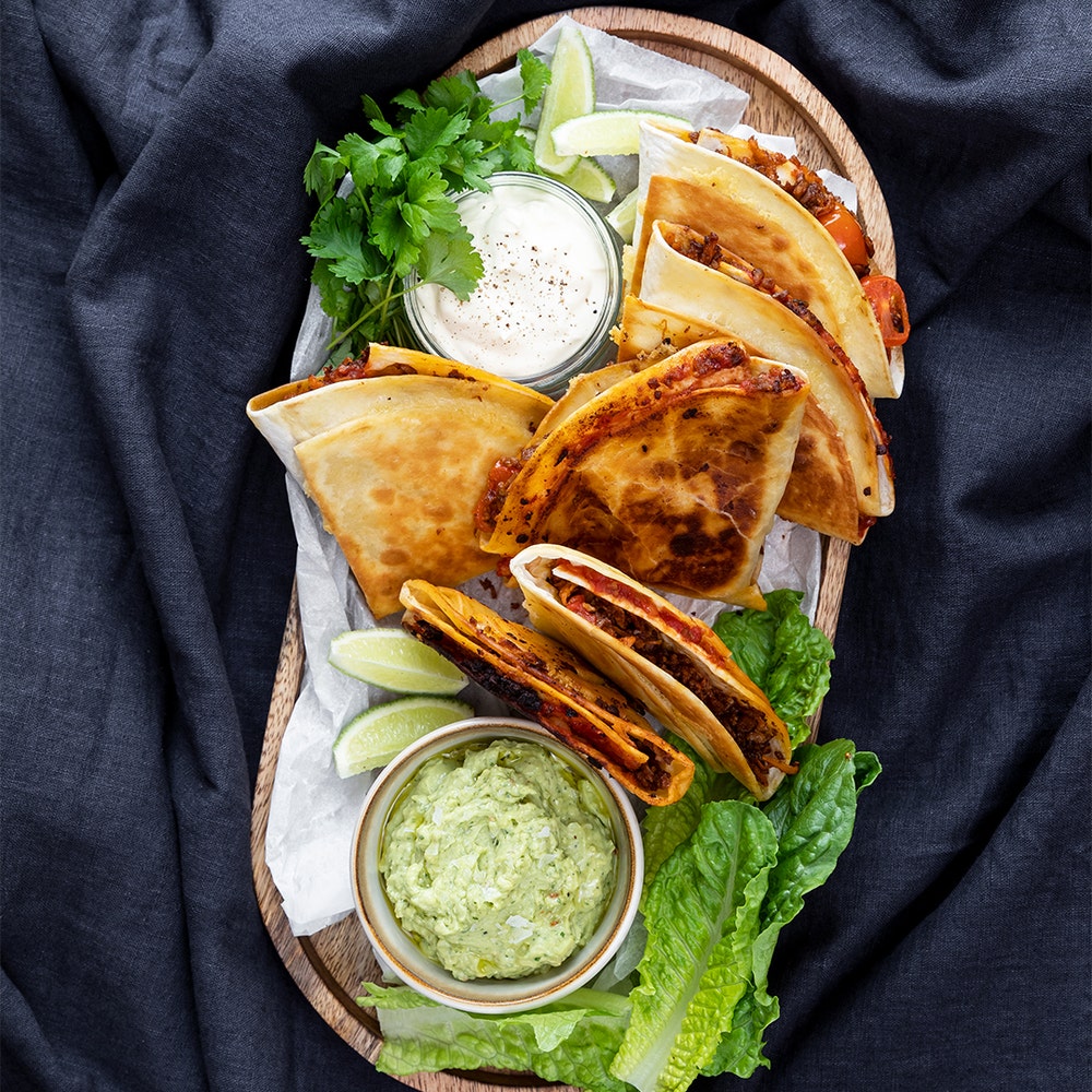 Vegetariska quesadillas med guacamole
