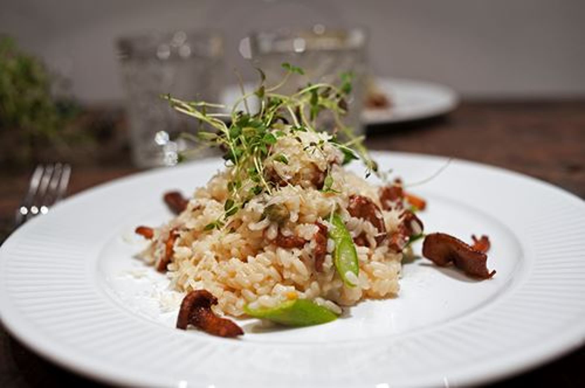 Krämig kantarellrisotto