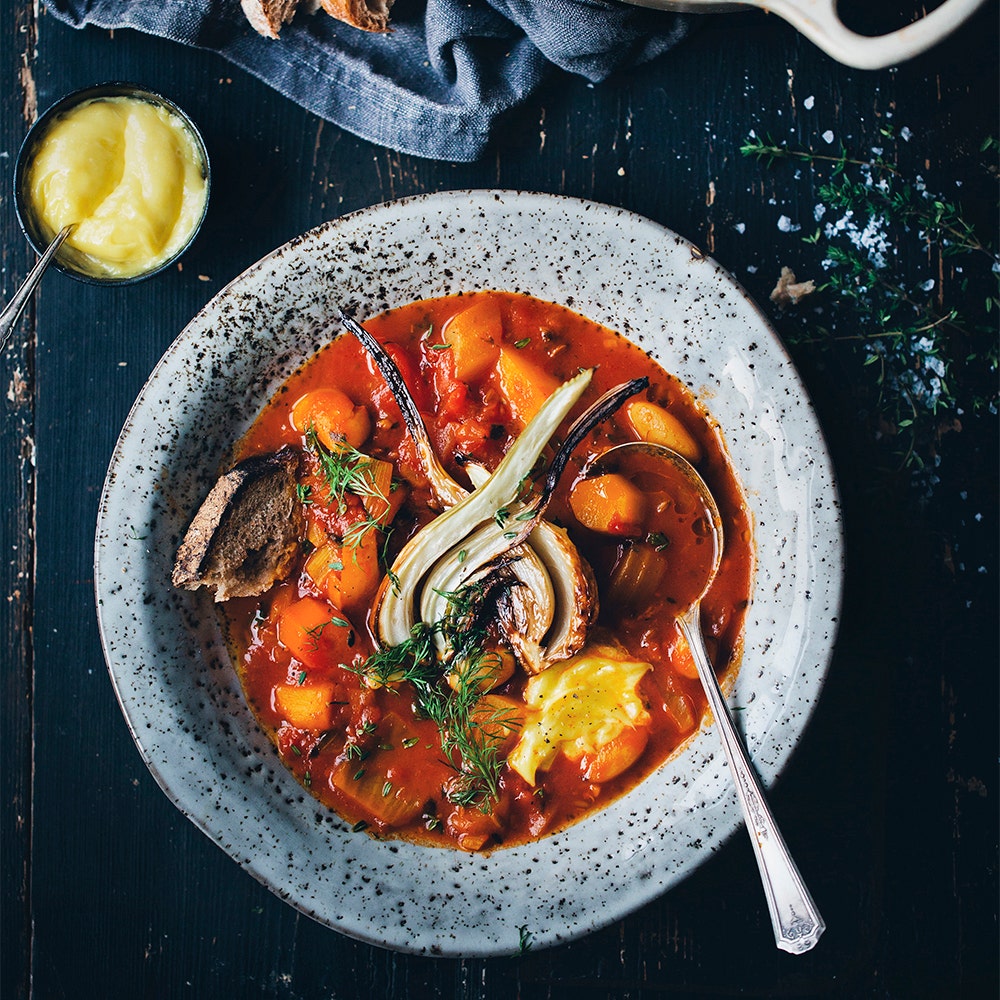 Vegetarisk bouillabaisse