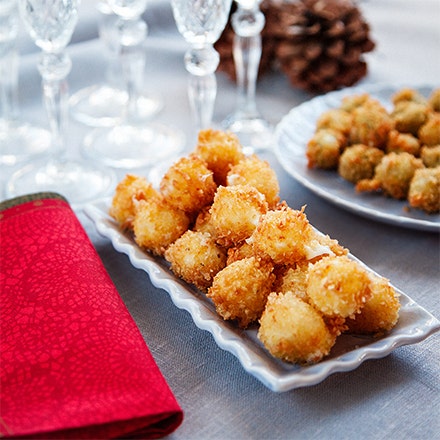 Friterad minimozzarella med sweet chili