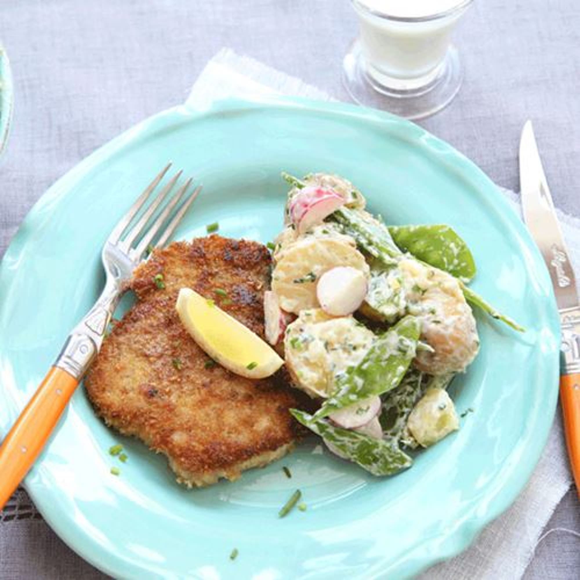 Panerad schnitzel med potatissallad
