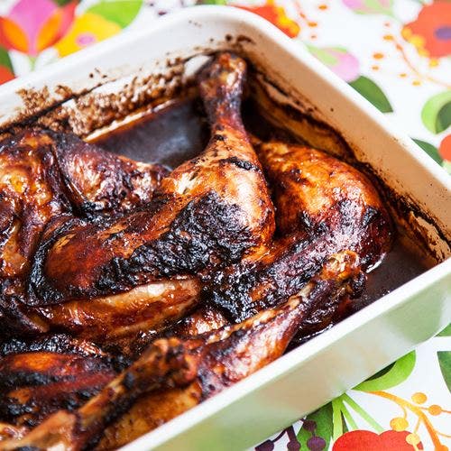 Marinerade kycklingklubbor med passionsfruktssalsa
