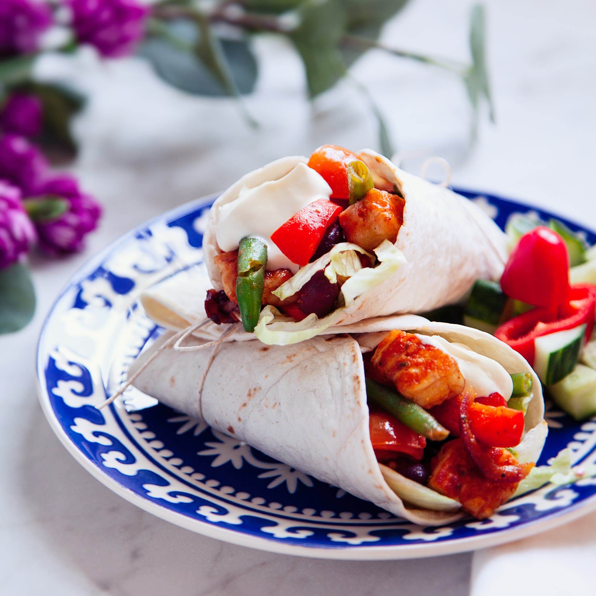 Fajitas med halloumi- och grönsaksfräs