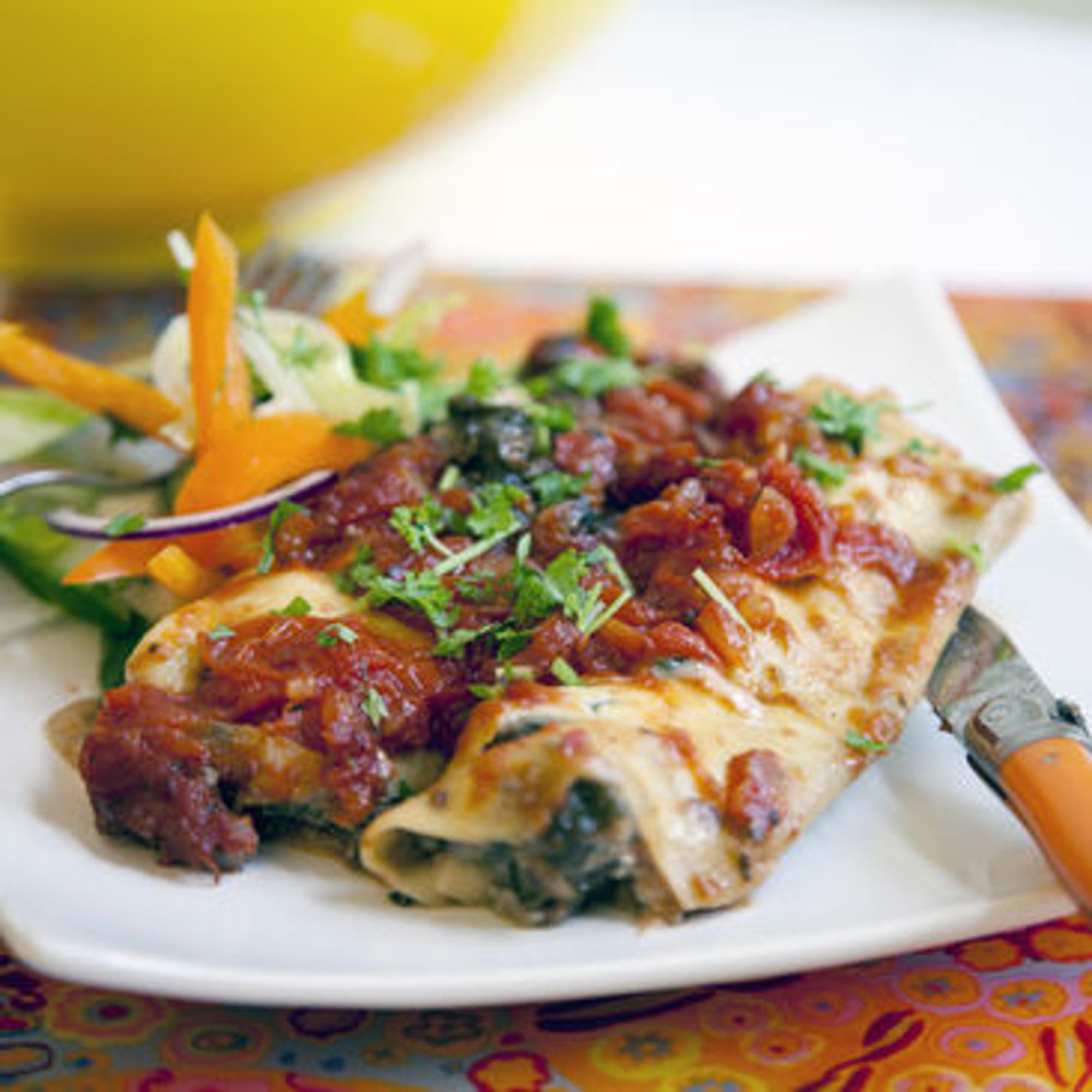 Canneloni med spenat och gorgonzola