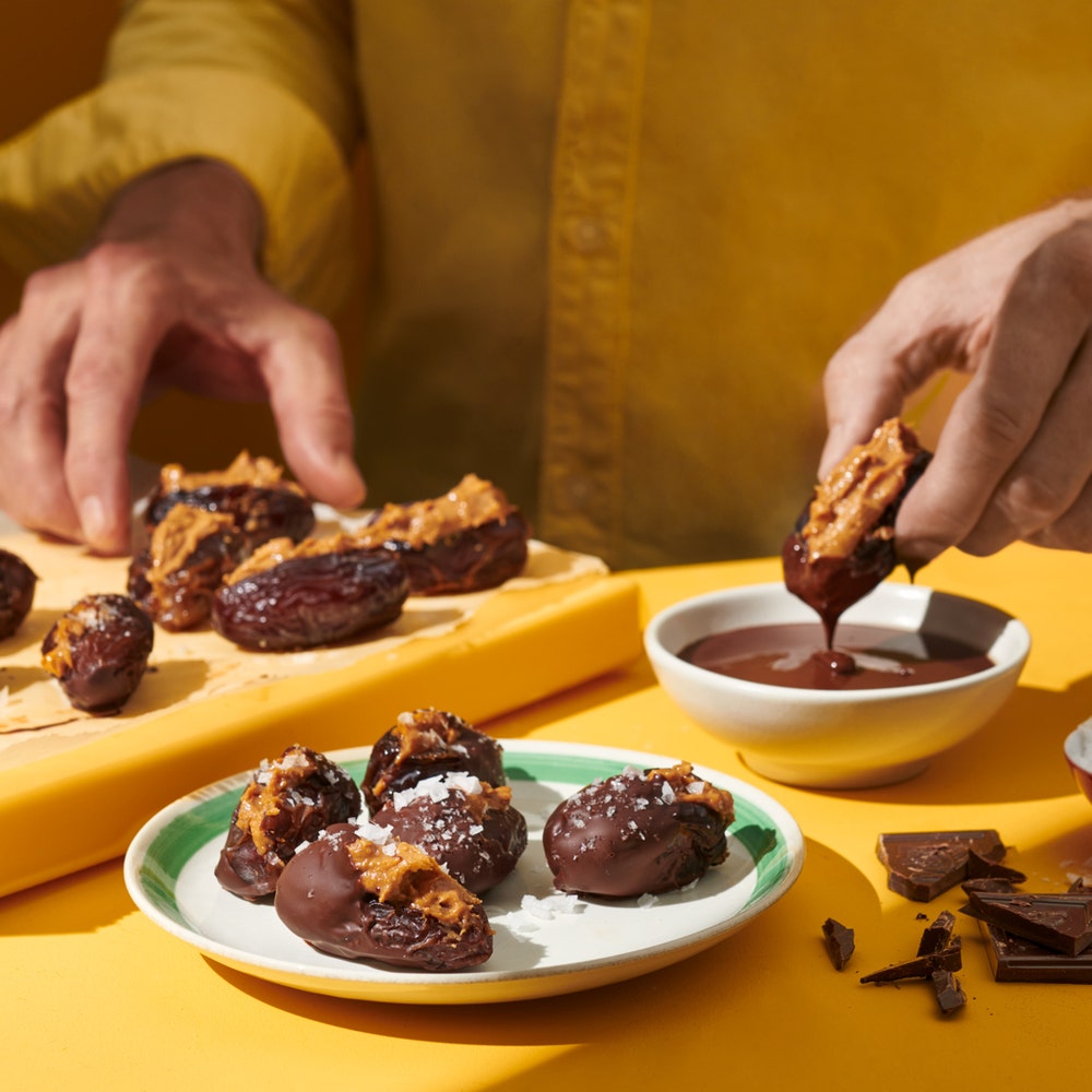 Salt dadel med choklad och jordnötssmör