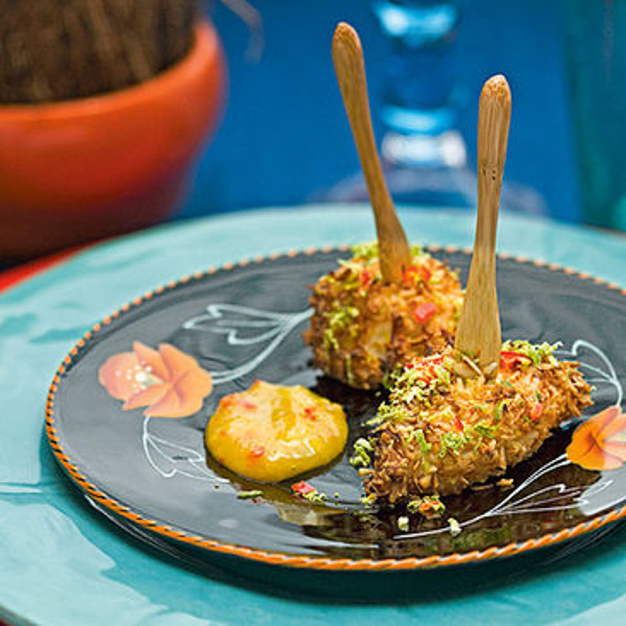 Kycklingkuber med lime- och kokostäcke