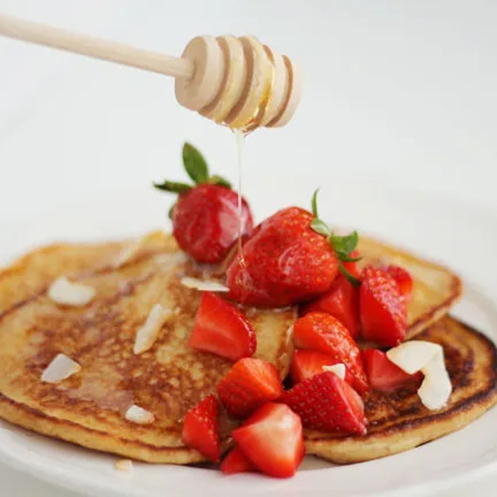 Cheesecake pannkakor med jordgubb