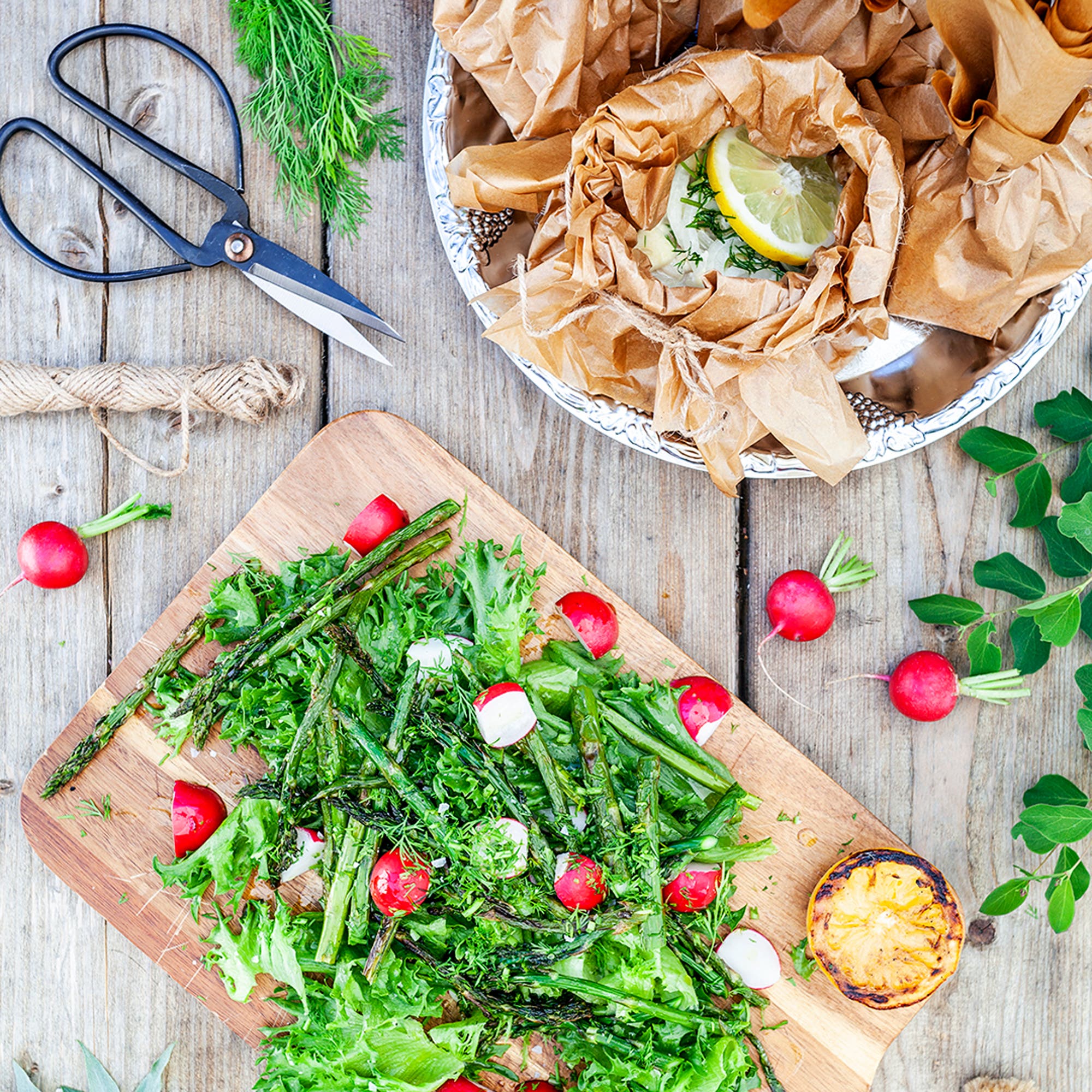 Torskpaket med västerbottensost och sommarsallad