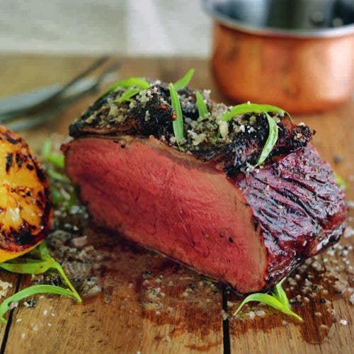 The Steak - Grillad hel biff med vit balsamvinägerdressing och grillad citron