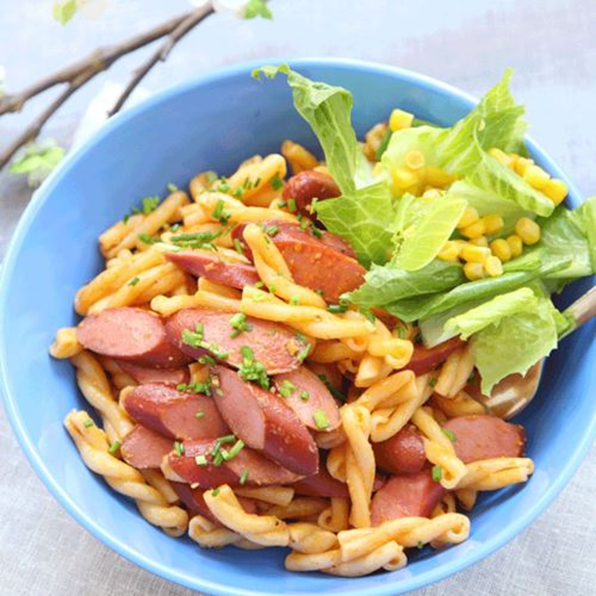 Pastapesto med korvslantar