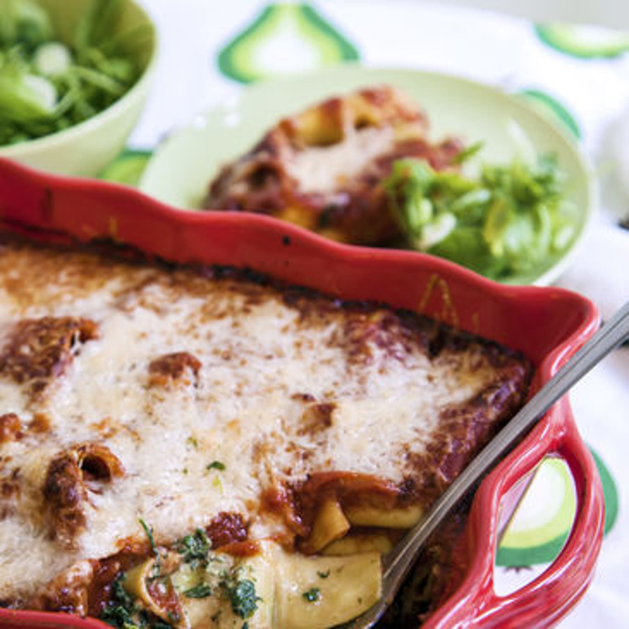 Pastaknyten med spenat och färskost