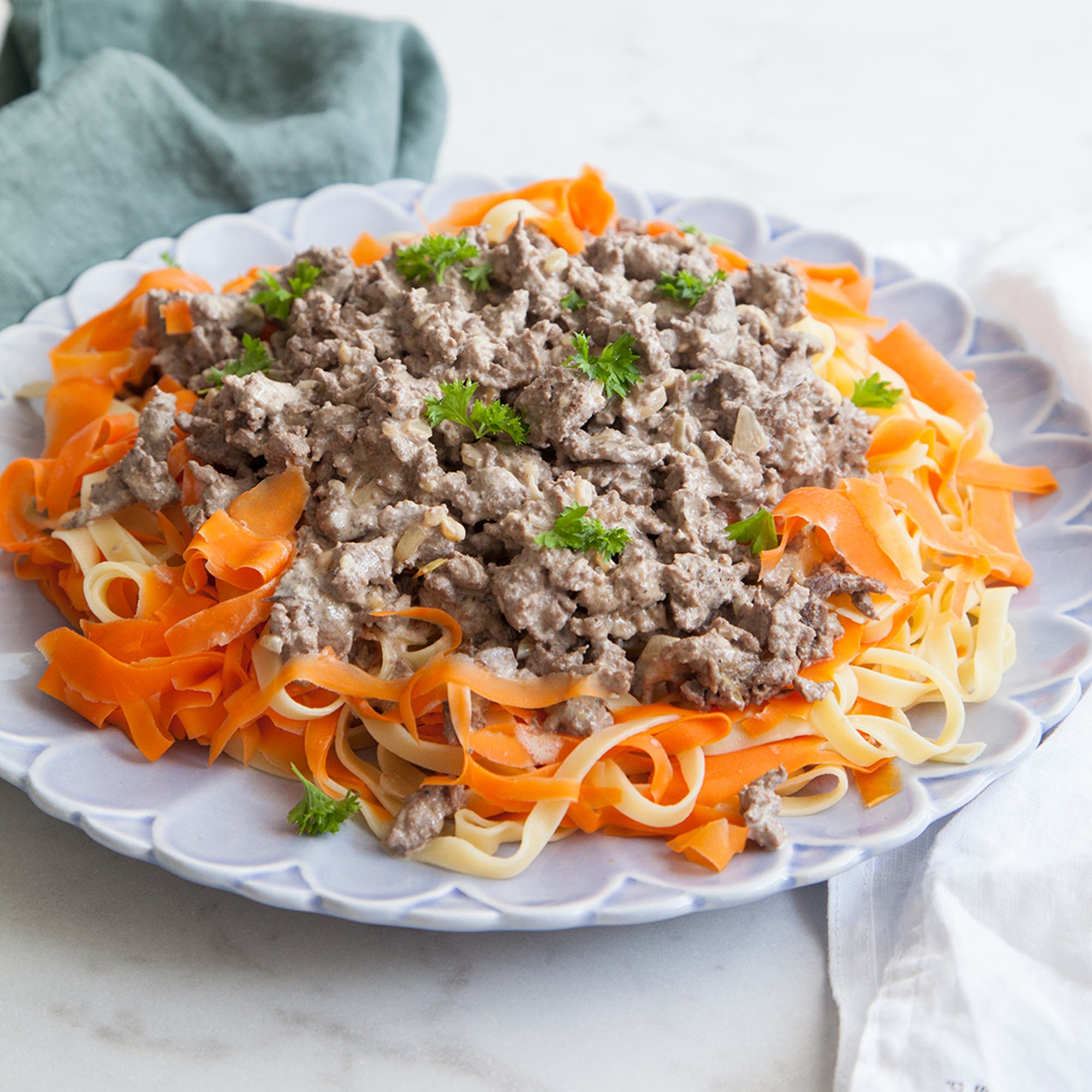 Krämig renskavspanna med pasta