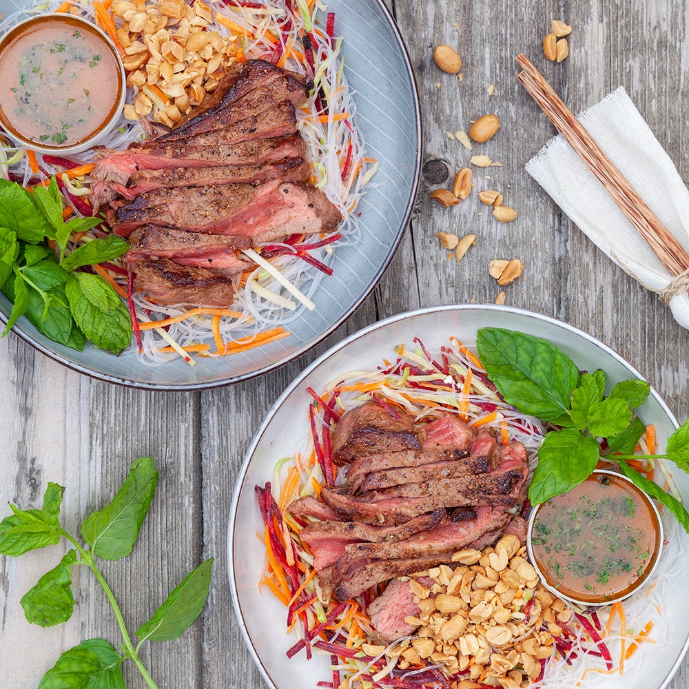 Snabb asiatisk biffsallad