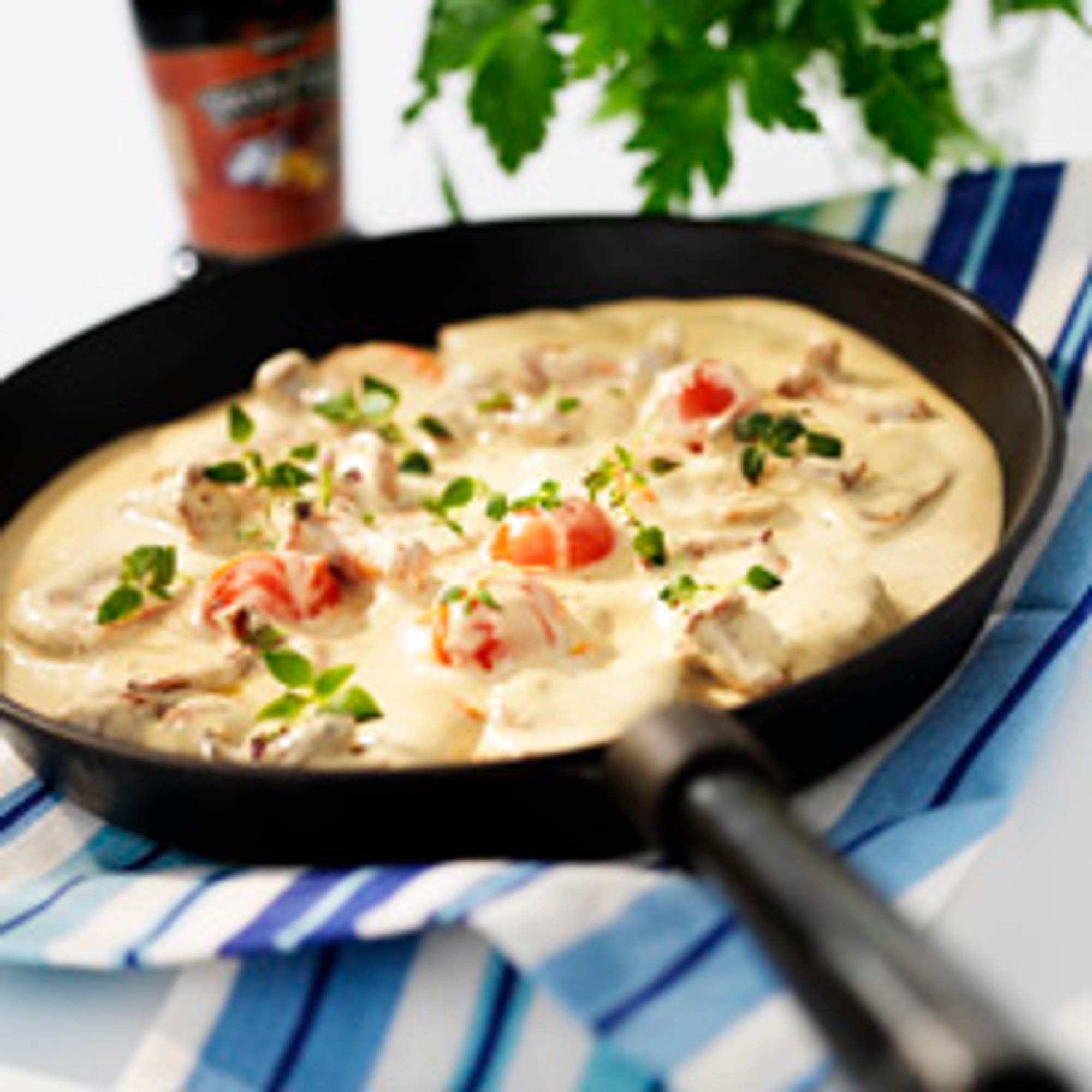 Kantarelldoftande fläskfilé i panna recept